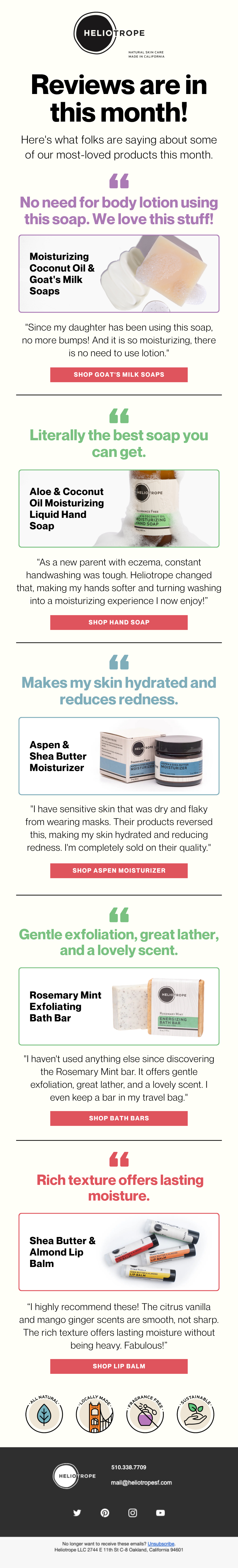 Email ad for Heliotrope SF